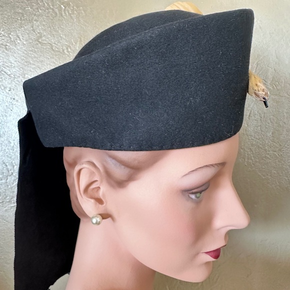 ICONIC 1940s\' BLACK FELT HAT main image 10